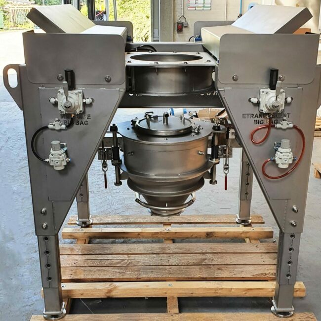 système de vidange big bag avec palettes de massage et clean connect iserco