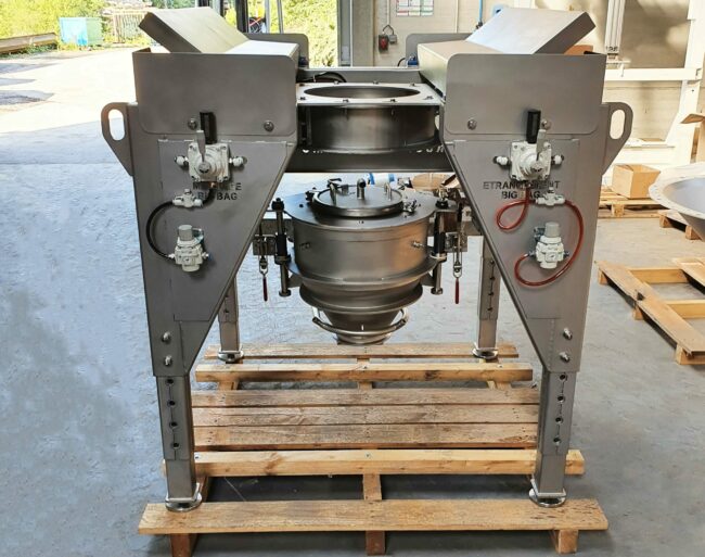 systeme de vidange big bag avec palettes de massage et clean connect iserco